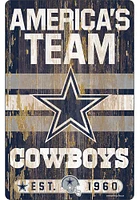 Dallas Cowboys Team Established 11X17 Wood Sign - Navy Blue