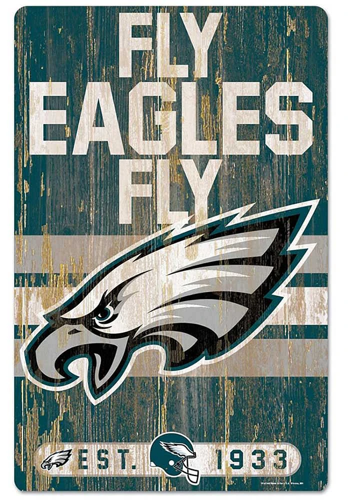 Philadelphia Eagles Team Established 11X17 Wood Sign - Midnight Green