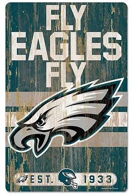 Philadelphia Eagles Team Established 11X17 Wood Sign - Midnight Green