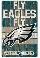 Philadelphia Eagles Team Established 11X17 Wood Sign - Midnight Green