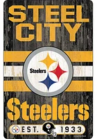 Pittsburgh Steelers Team Established 11X17 Wood Sign - Black