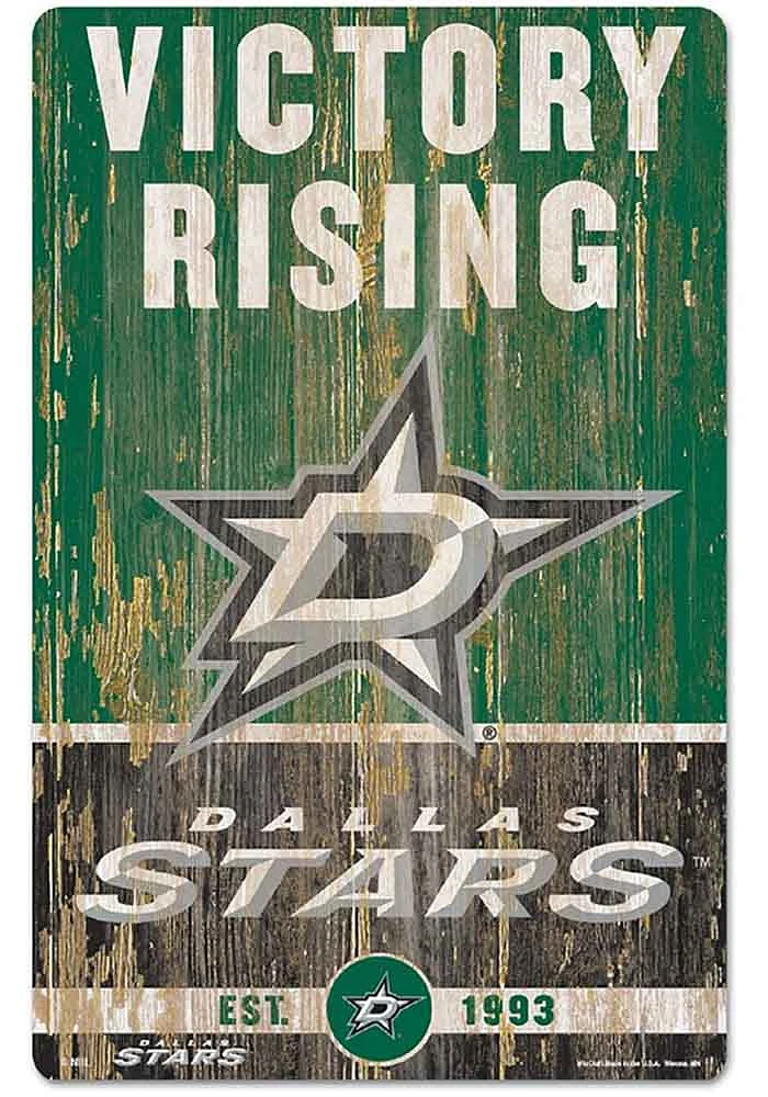 Dallas Stars Team Established 11X17 Wood Sign - Green