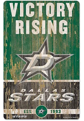 Dallas Stars Team Established 11X17 Wood Sign - Green