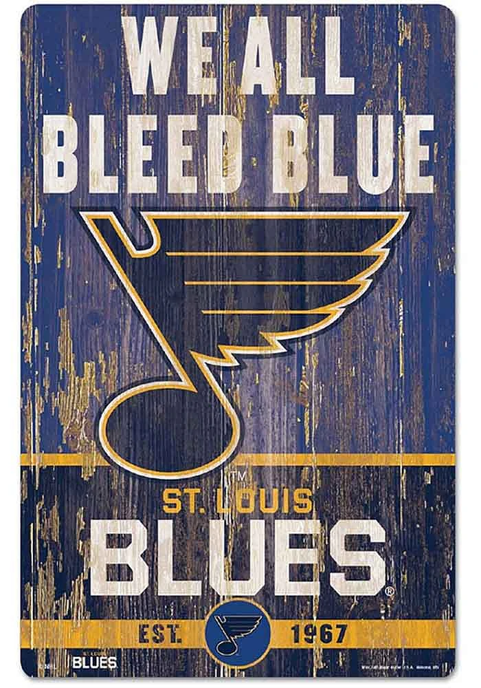 St Louis Blues Team Established 11X17 Wood Sign - Blue