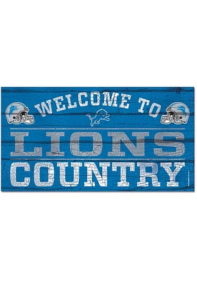 Detroit Lions Welcome To 13X24 Wood Sign - Blue