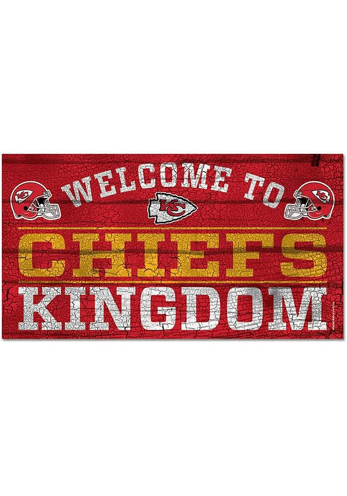 Kansas City Chiefs Welcome To 13X24 Wood Sign - Red