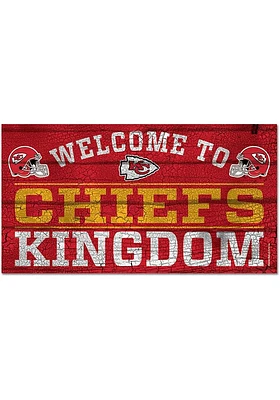 Kansas City Chiefs Welcome To 13X24 Wood Sign - Red