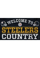 Pittsburgh Steelers Welcome To 13X24 Wood Sign - Black