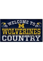 Michigan Wolverines Welcome To 13X24 Wood Sign - Blue