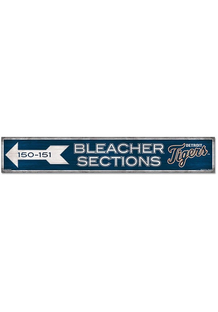 Detroit Tigers General Seating 6x36 inch Wood Sign - Navy Blue