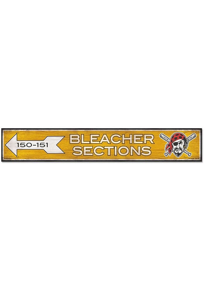 Pittsburgh Pirates General Seating 6x36 inch Wood Sign - Black