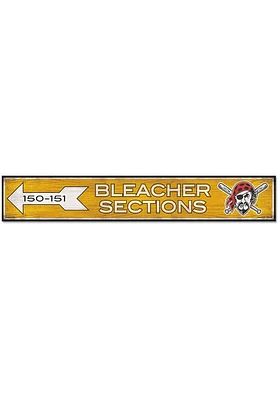 Pittsburgh Pirates General Seating 6x36 inch Wood Sign - Black