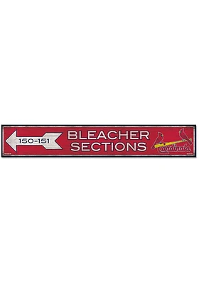 St Louis Cardinals General Seating 6x36 inch Wood Sign - Red