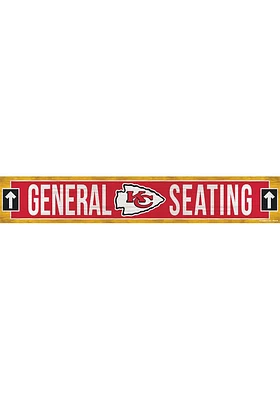 Kansas City Chiefs General Seating 6x36 inch Wood Sign - Red