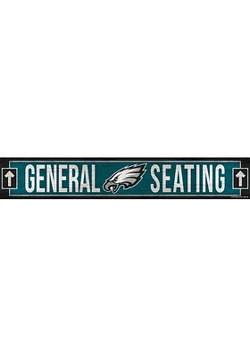 Philadelphia Eagles General Seating 6x36 inch Wood Sign - Midnight Green