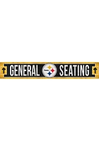 Pittsburgh Steelers General Seating 6x36 inch Wood Sign - Black