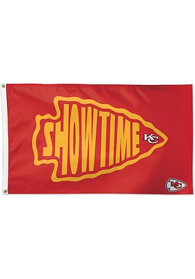 Kansas City Chiefs Showtime Arrowhead 3x5 ft Deluxe Silk Screen Grommet Flag - Red