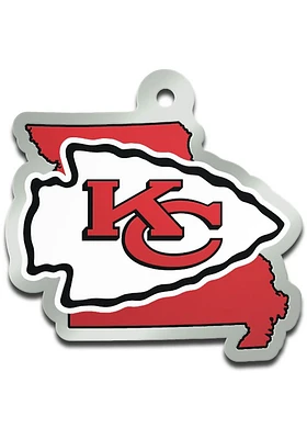 Kansas City Chiefs State Shape Keychain - Red
