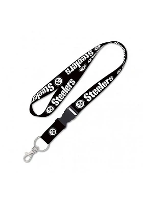 Pittsburgh Steelers Logo Lanyard - Black