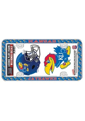 Kansas Jayhawks 2-Pack Decal Combo License Plate Frame - Blue