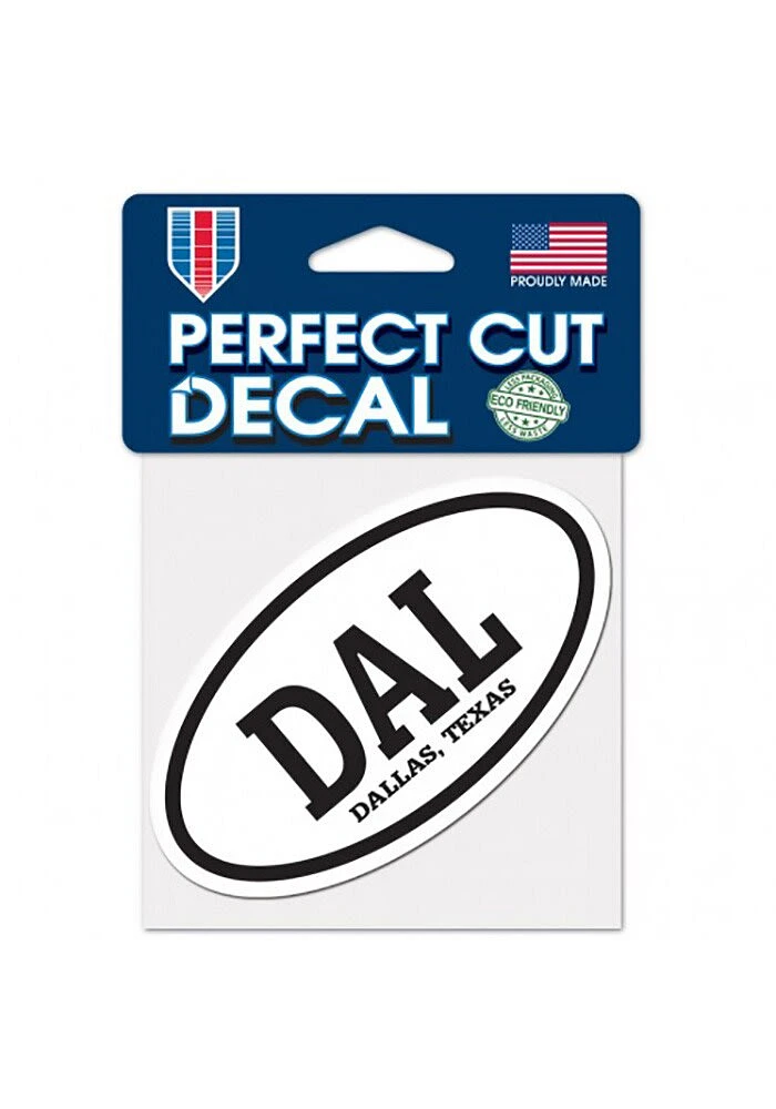 Dallas Ft Worth 4x4 inch Oval Auto Decal - White