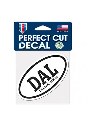 Dallas Ft Worth 4x4 inch Oval Auto Decal - White