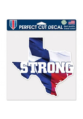 Texas 8x8 inch State Shape Auto Decal - Blue
