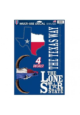 Texas 11x17 inch Auto Decal - Blue