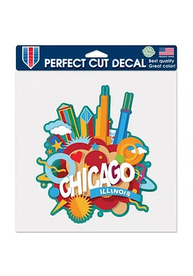Chicago 8x8 inch Auto Decal - Red