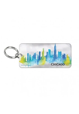 Chicago Paint Skyline Keychain - Blue