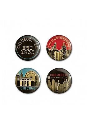 Chicago Chicago 4 Pack Button - Black