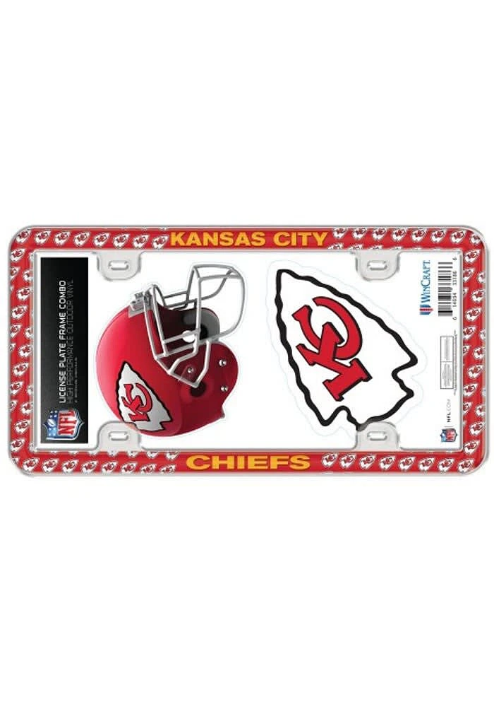 Kansas City Chiefs 2-Pack Decal Combo License Plate Frame - Red