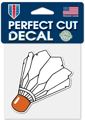 Kansas City Shuttlecock 4x4 inch Perfect Cut Auto Decal - White