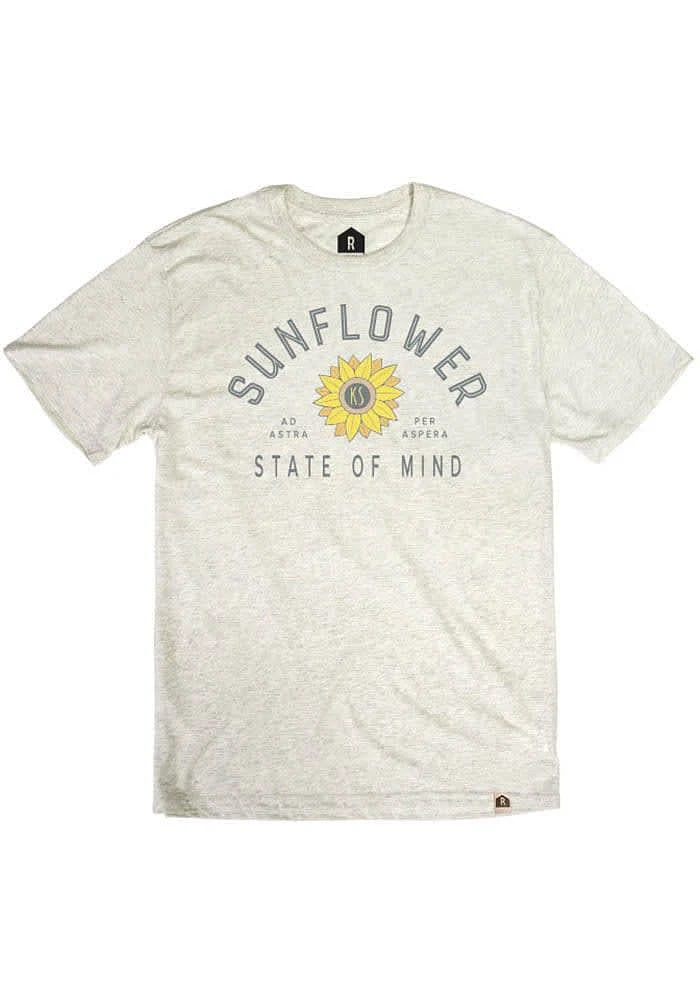 Rally Kansas Oatmeal Sunflower State of Mind Short Sleeve Fashion T Shirt