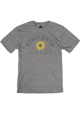 Rally Kansas Grey Sunflower State of Mind Short Sleeve Fashion T Shirt