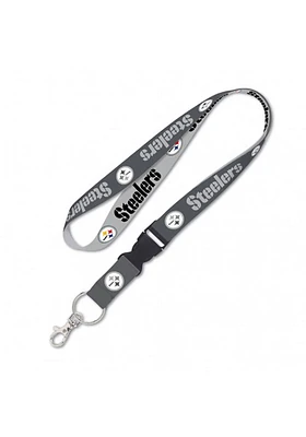 Pittsburgh Steelers Charcoal Lanyard - Grey