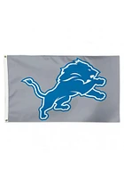 Detroit Lions 3x5 Logo Silk Screen Grommet Flag - Grey