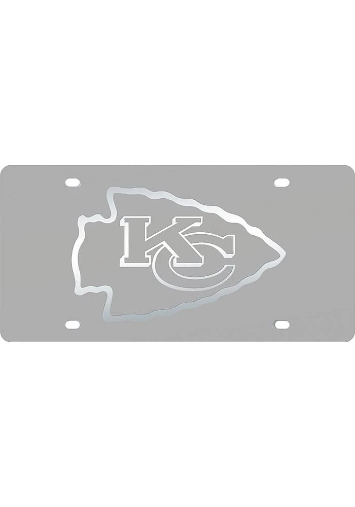 Kansas City Chiefs White Frosted Inlaid Car Accessory License Plate