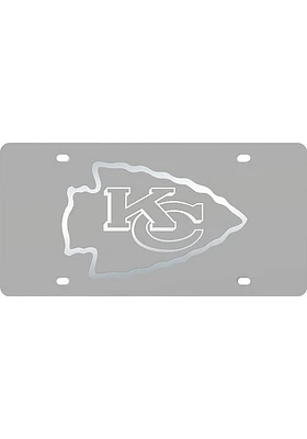 Kansas City Chiefs White Frosted Inlaid Car Accessory License Plate