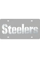 Pittsburgh Steelers White Frosted Inlaid Car Accessory License Plate