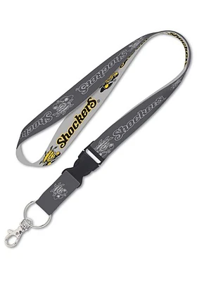 Wichita State Shockers Charcoal Lanyard - Grey