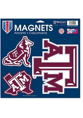 Texas A&M Aggies 11 x 11 3pk Magnet