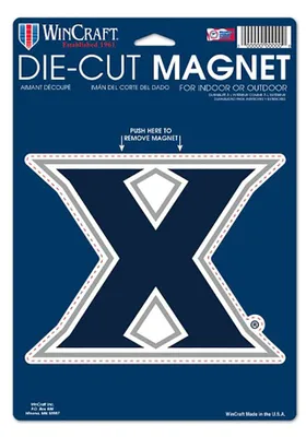 Xavier Musketeers Die Cut Car Magnet - Navy Blue