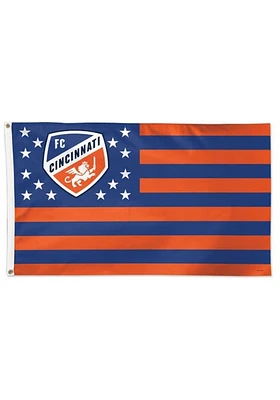 FC Cincinnati 3x5 ft Deluxe Silk Screen Grommet Flag - Orange