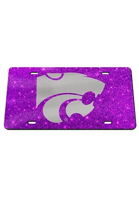 K-State Wildcats Purple Purple Glitter Car Accessory License Plate