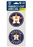 Houston Astros 4x4 inch 2 Pack Perfect Cut Auto Decal - Navy Blue