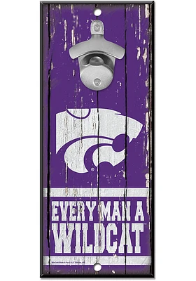 K-State Wildcats 5X11 Bottle Opener Sign - Purple