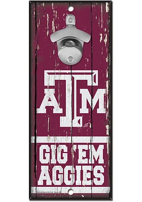Texas A&M Aggies 5X11 Bottle Opener Sign - Maroon