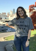 Rally Kansas City Grey KC Drinking Team Short Sleeve Fashion T Shirt