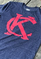 Rally Kansas City Navy Blue KC Monogram Short Sleeve Fashion T Shirt